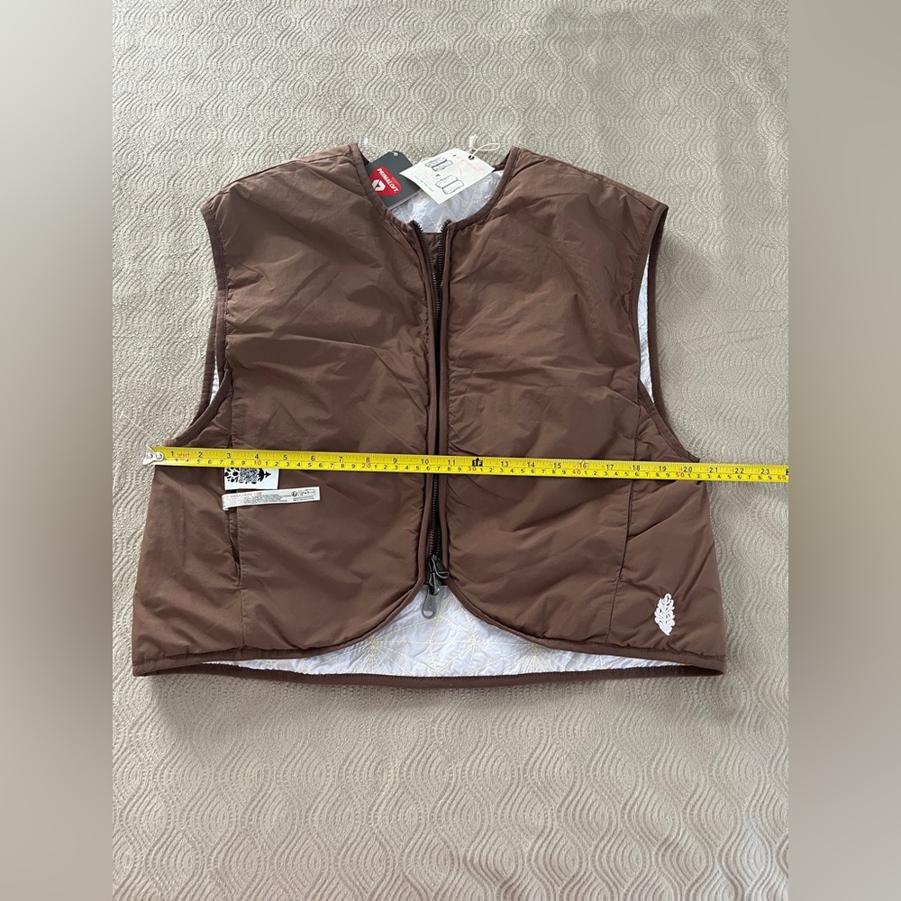 Free People Kacie Reversible White and Brown Vest size small 🆕 - Picture 12 of 13